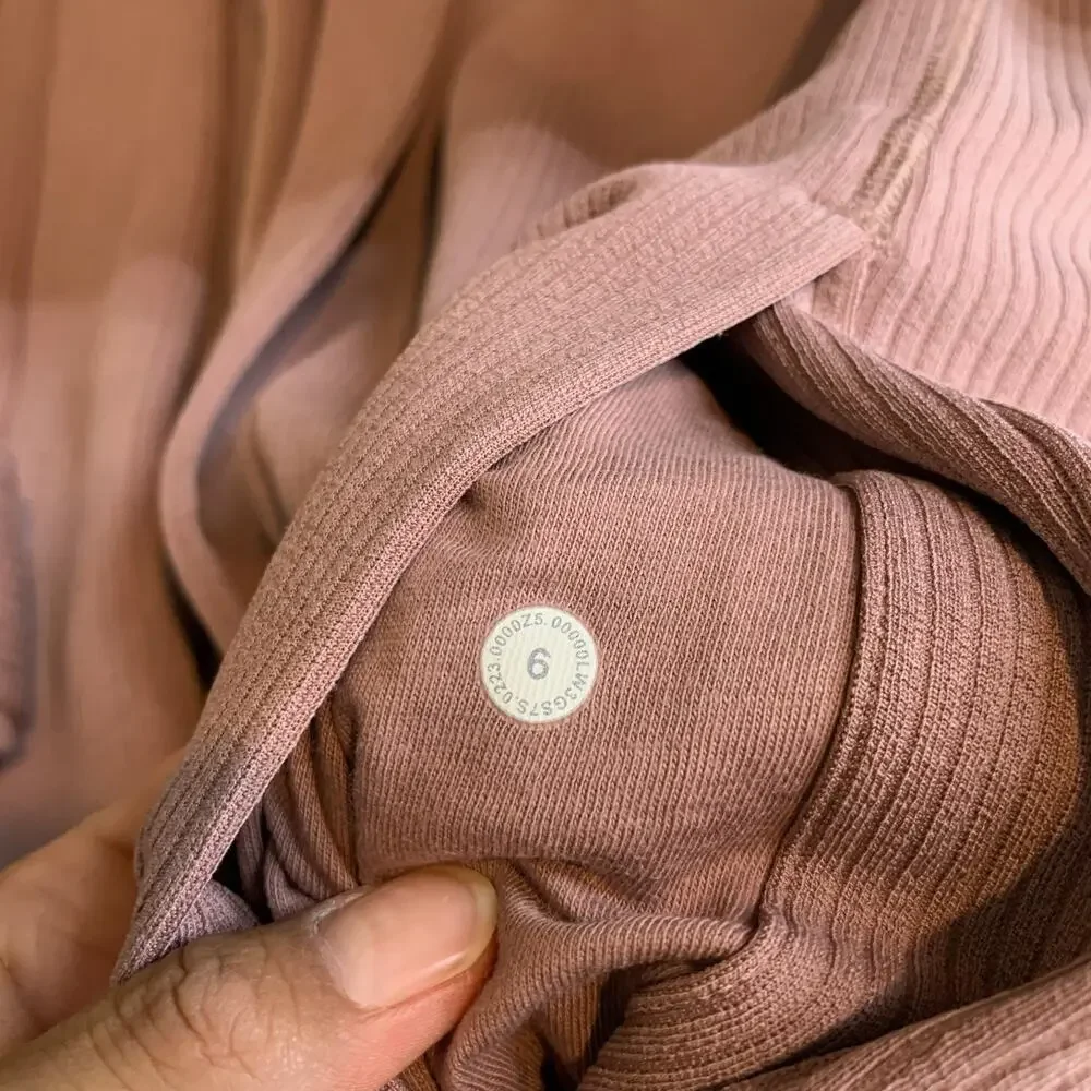 Lululemon Wrap Womens 6 Mauve Ribbed Softstreme Belted Open Front Cardigan